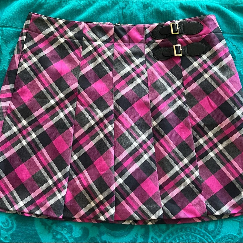 Lady Hagen Pink and Black Plaid Mini Skort